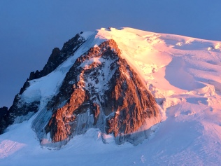 Couché de soleil sur le Triangle et le Mont Blanc du Tacul